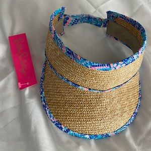 Lilly Pulitzer Straw Visor Blue Grotto Commotion In The Ocean Accessories